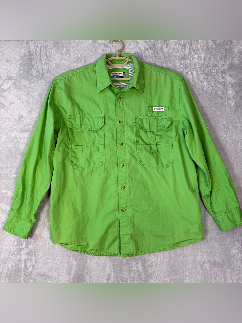 Magellan Shirt Men's XL Green Vented Outdoor Fishing Long Sleeve Mag Release